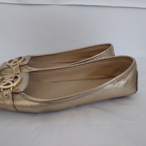 Michael Kors metallic Flats loafers logo sz 8 - Picture 2 of 14